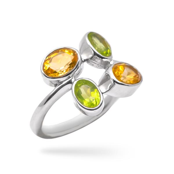 Silver Ring peridot citrineTessa